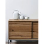 Aparador o mueble de tv en madera paraíso o petiribí y hierro diseño minimalista.