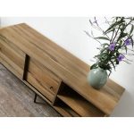 Aparador o mueble de tv en madera paraíso o petiribí y hierro diseño minimalista.