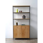 Aparador o vajillero madera paraíso o petiribí y hierro diseño minimalista.