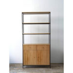 Aparador o vajillero madera paraíso o petiribí y hierro diseño minimalista.