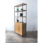 Aparador o vajillero madera paraíso o petiribí y hierro diseño minimalista.