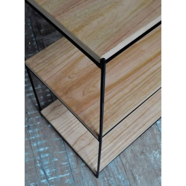 Consola o aparador en madera paraíso o petiribí y hierro diseño minimalista.
