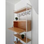 Biblioteca compuesta o modular de tv de madera paraíso y hierro