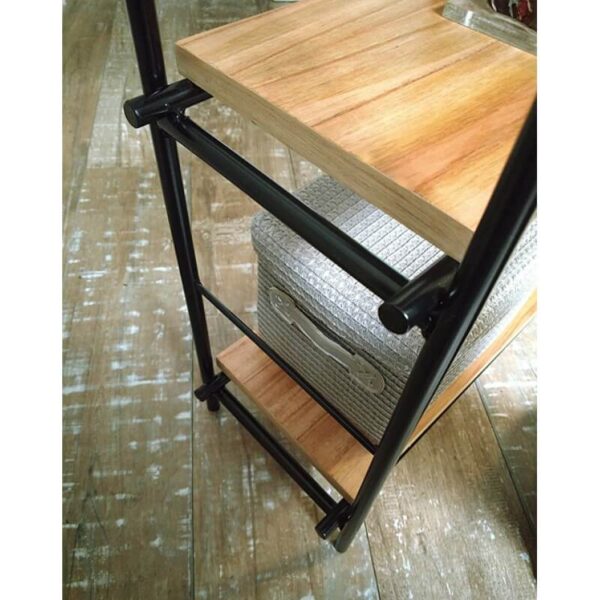 Biblioteca en madera petiribí o paraíso con patas de hierro diseño minimalista