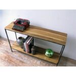 Consola o recibidor minimalista en madera petriribí o paraíso y hierro