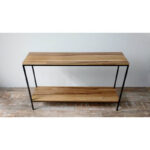 Consola o recibidor minimalista en madera petriribí o paraíso y hierro