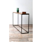 Consola o recibidor minimalista en madera petriribí o paraíso y hierro