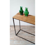 Consola o recibidor minimalista en madera petriribí o paraíso y hierro