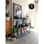 Consola o recibidor minimalista en chapa y hierro