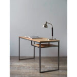 Escritorio nórdico minimalista en madera guatambú petiribí o paraíso con patas de hierro