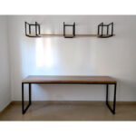 Escritorio nórdico minimalista en madera guatambú petiribí o paraíso con patas de hierro