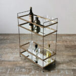 Carro o mesa bar auxiliar espejo y hierro minimalista