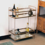 Carro o mesa bar auxiliar espejo y hierro minimalista