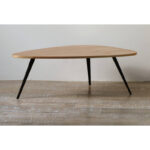 Mesa Charlotte Perriand baja o ratona madera petiribí o paraíso y hierro de diseño escandinavo minimalista