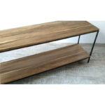 Consola o aparador en madera paraíso o petiribí y hierro diseño minimalista.