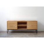 Aparador o mueble de tv en madera paraíso o petiribí y hierro diseño minimalista.