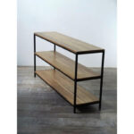 Consola o aparador en madera paraíso o petiribí y hierro diseño minimalista.