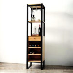 Mueble cava o bodega de madera paraíso y hierro