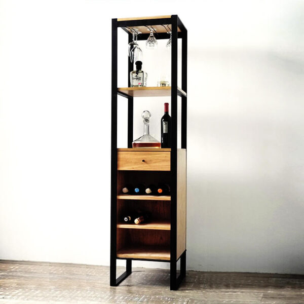 Mueble cava o bodega de madera paraíso y hierro