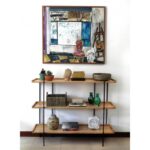 Aparador o vajillero madera paraíso o petiribí y hierro diseño minimalista.