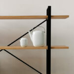 biblioteca aparador mueble lcd para tv minimalista de hierro y madera quadrat 1