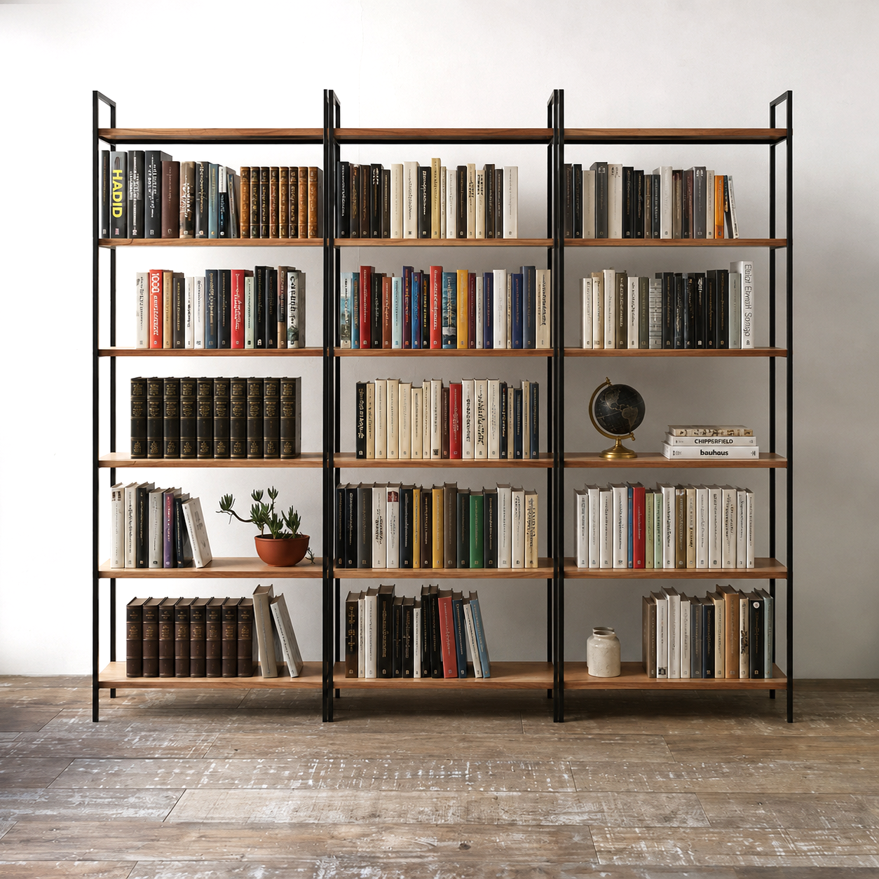bibliotecas de pared en hierro y madera paraiso peteribi minimalista quadrat buenos aires zona norte (5) Biblioteca de pared x Módulo 80x200 - Image 1